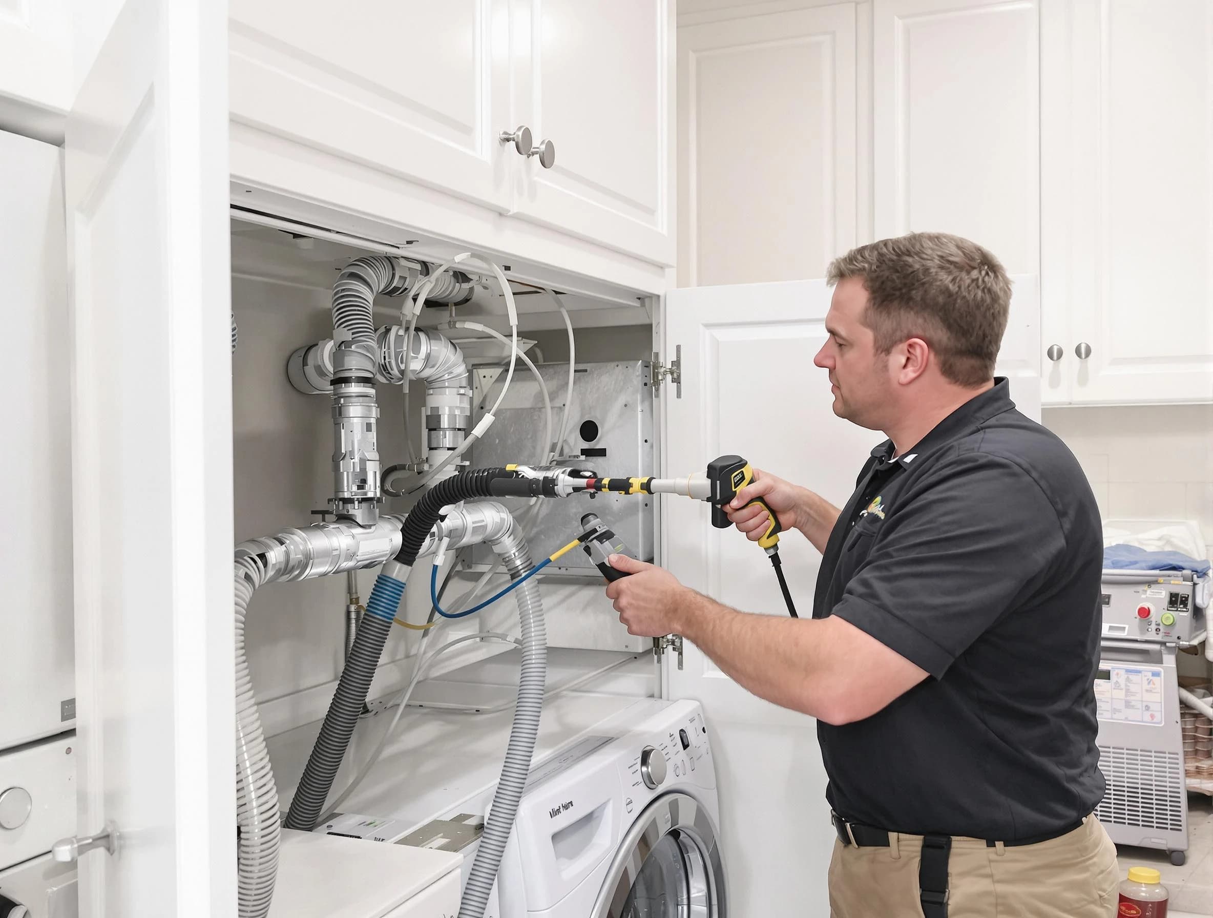 Ken Caryl Dryer Vent Cleaning professional removing severe blockage from a clogged dryer vent in Ken Caryl