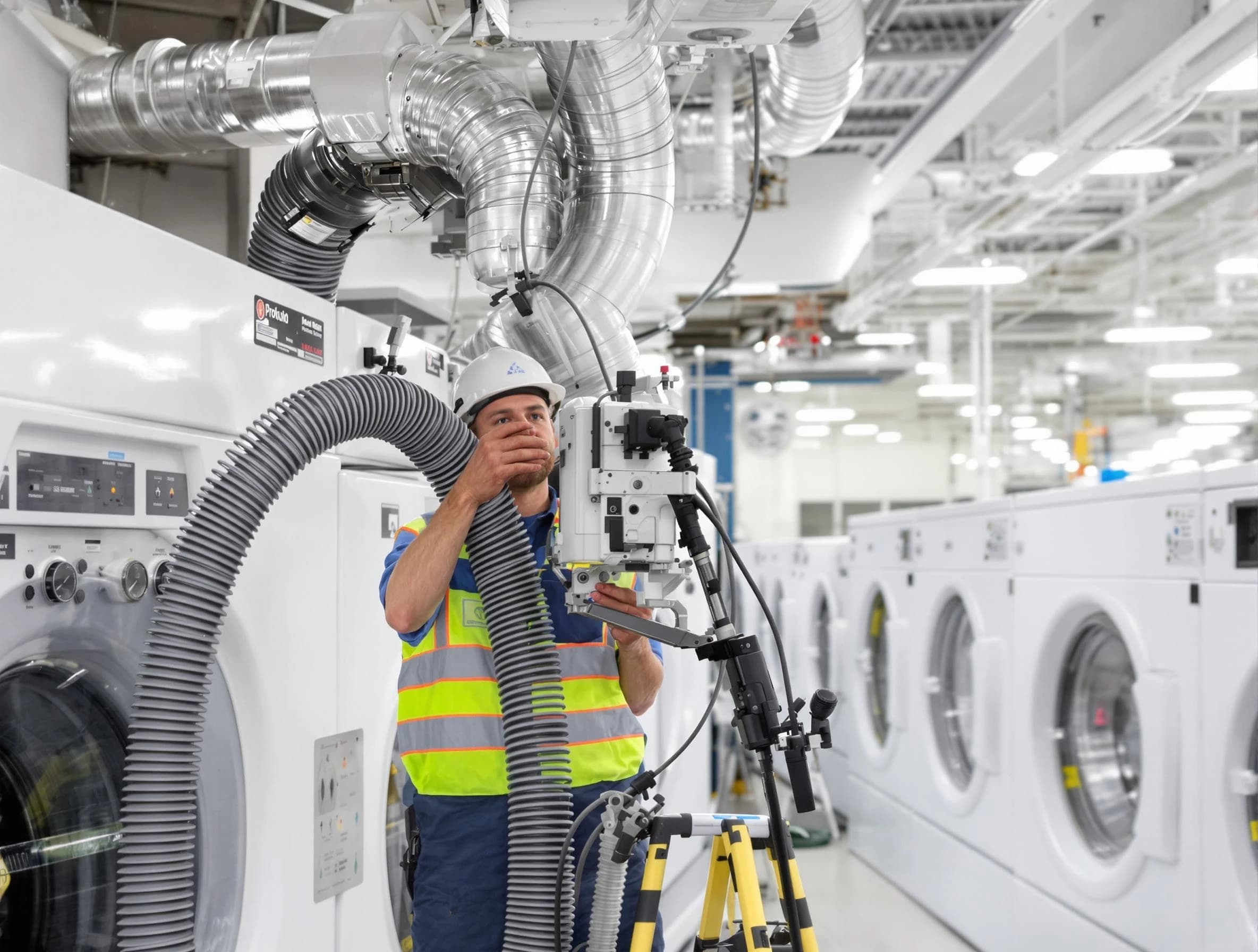 Ken Caryl Dryer Vent Cleaning team performing commercial-grade dryer vent cleaning at a business facility in Ken Caryl