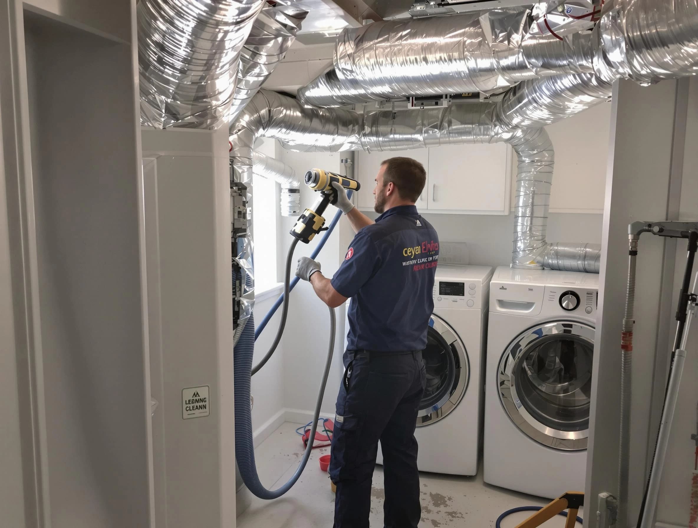 Ken Caryl Dryer Vent Cleaning specialist using advanced equipment for thorough duct cleaning in Ken Caryl