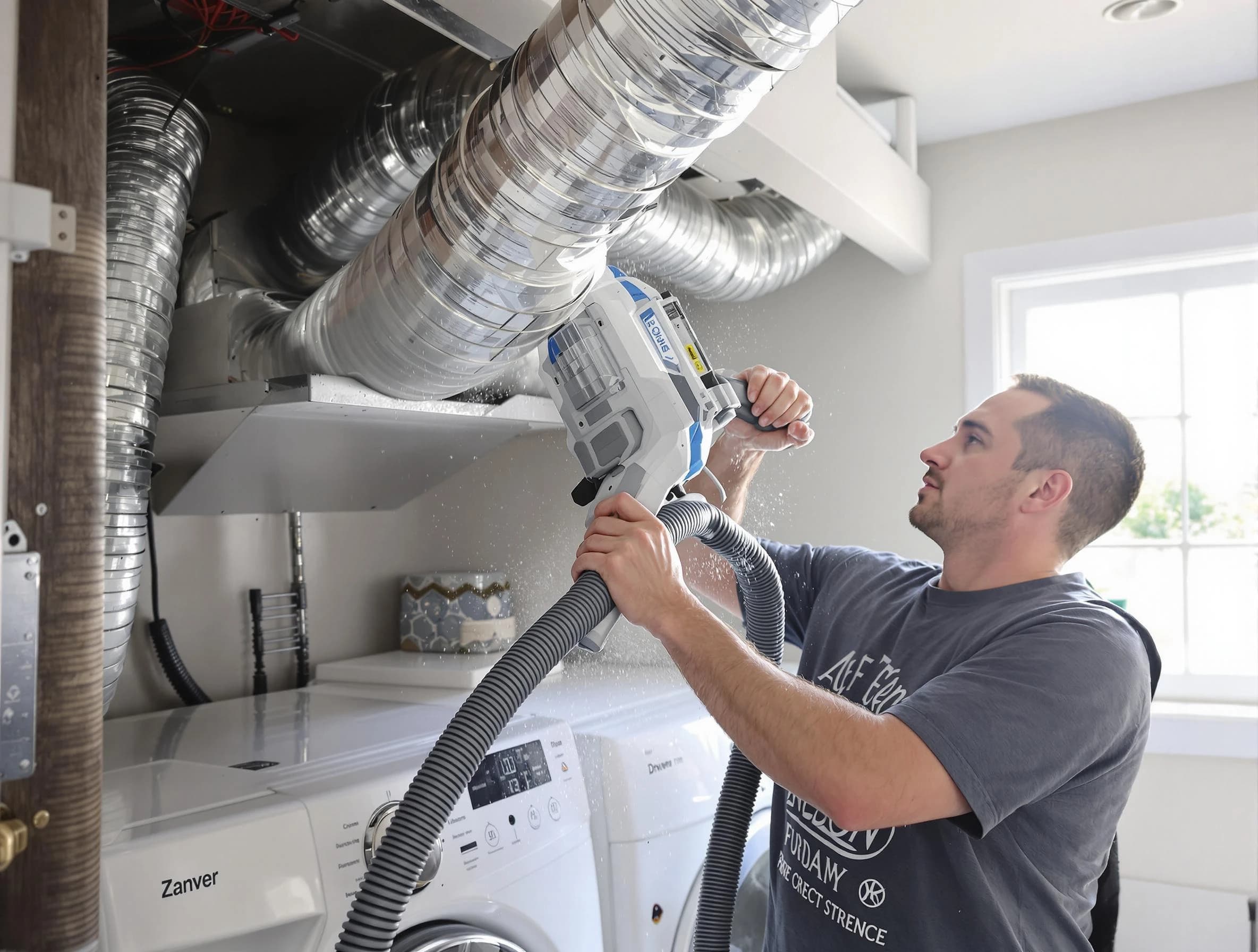 Ken Caryl Dryer Vent Cleaning specialist cleaning deep within a dryer vent duct system in Ken Caryl